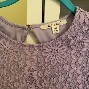 Pastel purple lace mini dress